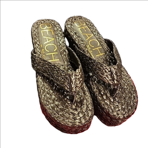 Beach by Matisse black woven sandals NWOT